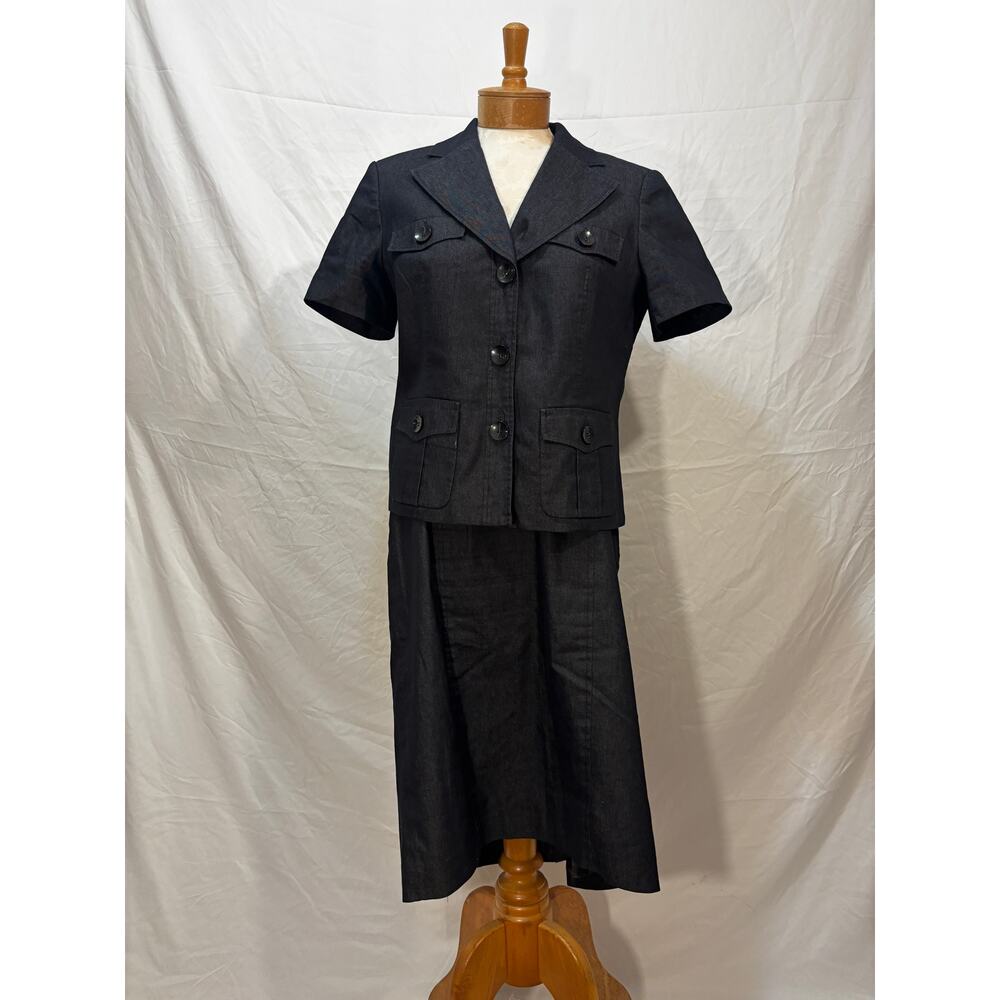 Evan-Pincone Grey Women's Skirt Suit (Size10)